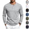 Herren Lässiges Slim Fit Langarm Henley-Hals T-Shirt Basisschicht