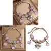 Pandora Style Heart Pendant Bracelet With Amethyst Glass Beads For Women Gift