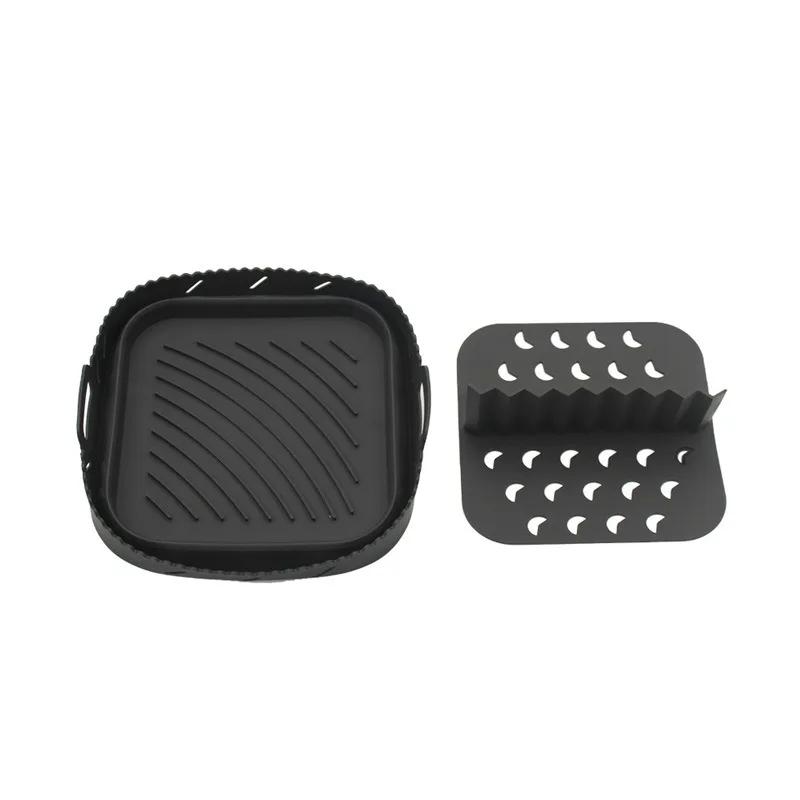 Rectangular 10.4L 5.2L Air Fryer Silicone Tray Set Square 8.5 Inch Non Stick Baking Mat Reusable Kitchen Bakeware Accessory