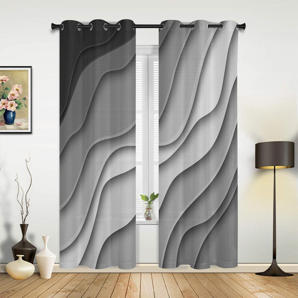 Sage Green Gray Gradient Curtains for Bedroom Living Room Drapes Kitchen Children's Room Window Curtain Modern Home Decor