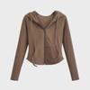 "Women's 2024 German Velvet Slim-Fit Hooded Cardigan: Trendy Hot Girl Style for Autumn/Winter"