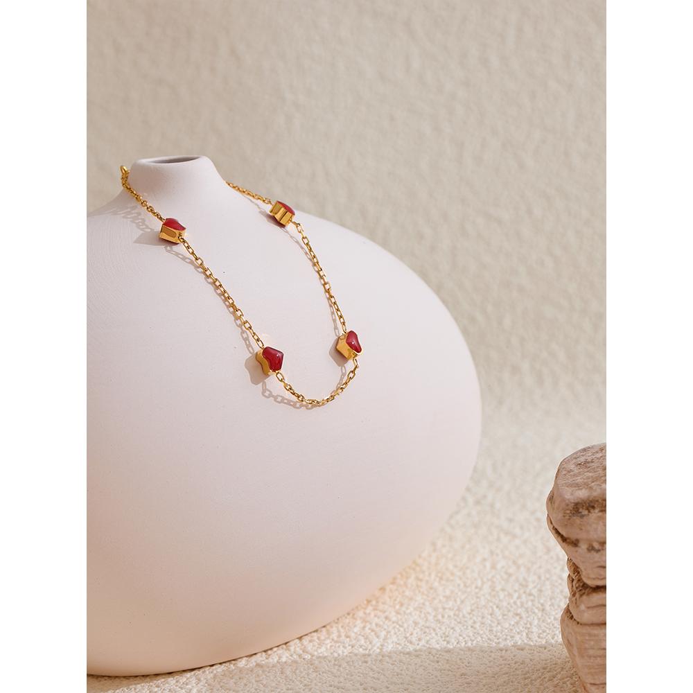 Eetit двусторонняя эмалированная цепочка в форме сердца — фото 6