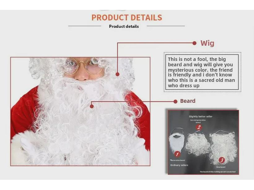 Gold Velvet Adult Santa Claus Christmas Costume - Thickened Holiday Dress