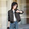 Black Small Leather Jacket Women's Spring and Autumn New Fashion Jacket Casual Design Top Short