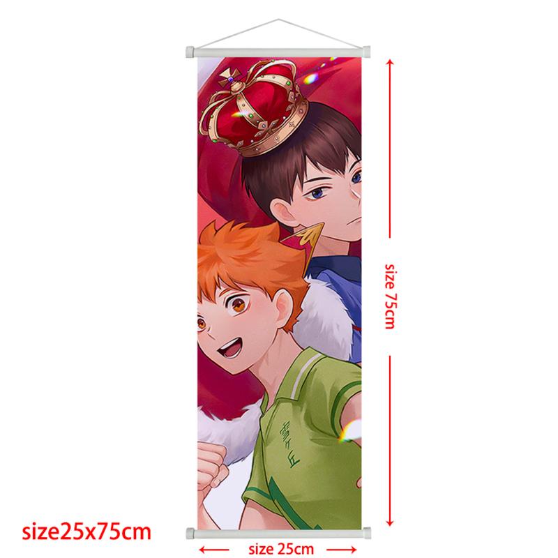 

Haikyuu Scroll Poster Oikawa Tooru Kei Tsukishima Kozume Waterproof Wall Art Poster For Bar Living Room Vintage Decor Gift 25*75cm белый