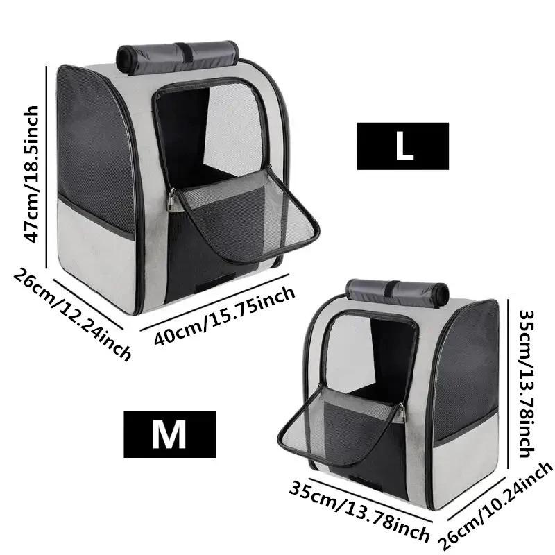 Batohy pro přepravu koček Rozšiřitelný batoh pro kočky s krytem proti slunci, Prodyšný síťovaný batoh pro přepravu mazlíčků na cesty, turistiku, kempování