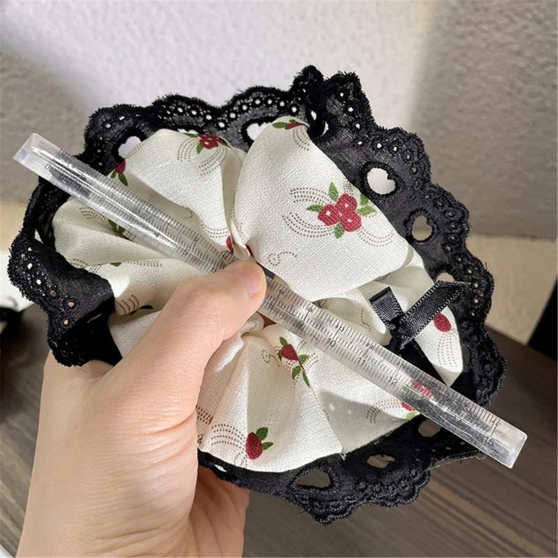 Elaborate Lacework Hair Tie for Women Hair Rings Bows Scrunchies Black