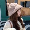 Cute Sweet Korean Bear Ears Leopard Women Bucket Hats Fisherman Hat Plush Basin Hat