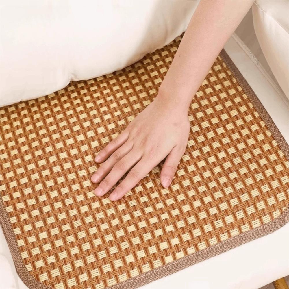 4 Piece Breathable Rattan Cooling Seat Cushion Non-slip Car Chair Cushion  Dinning Chair