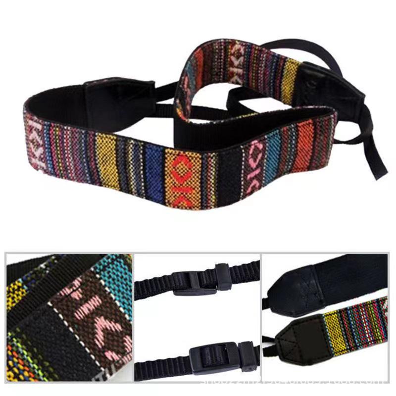 Alça de Câmera Étnica Retro Vintage para Canon/Sony – Macia e Confortável