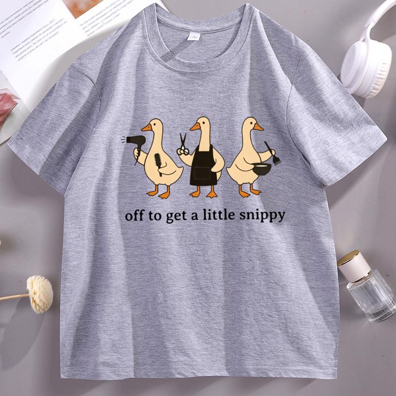 Funny Hair Dresser TShirt Goose Graphic Tees Cute Barber Tee Casual Loose Round Neck Short Sleeve T Shirt Unisex Women Clothes