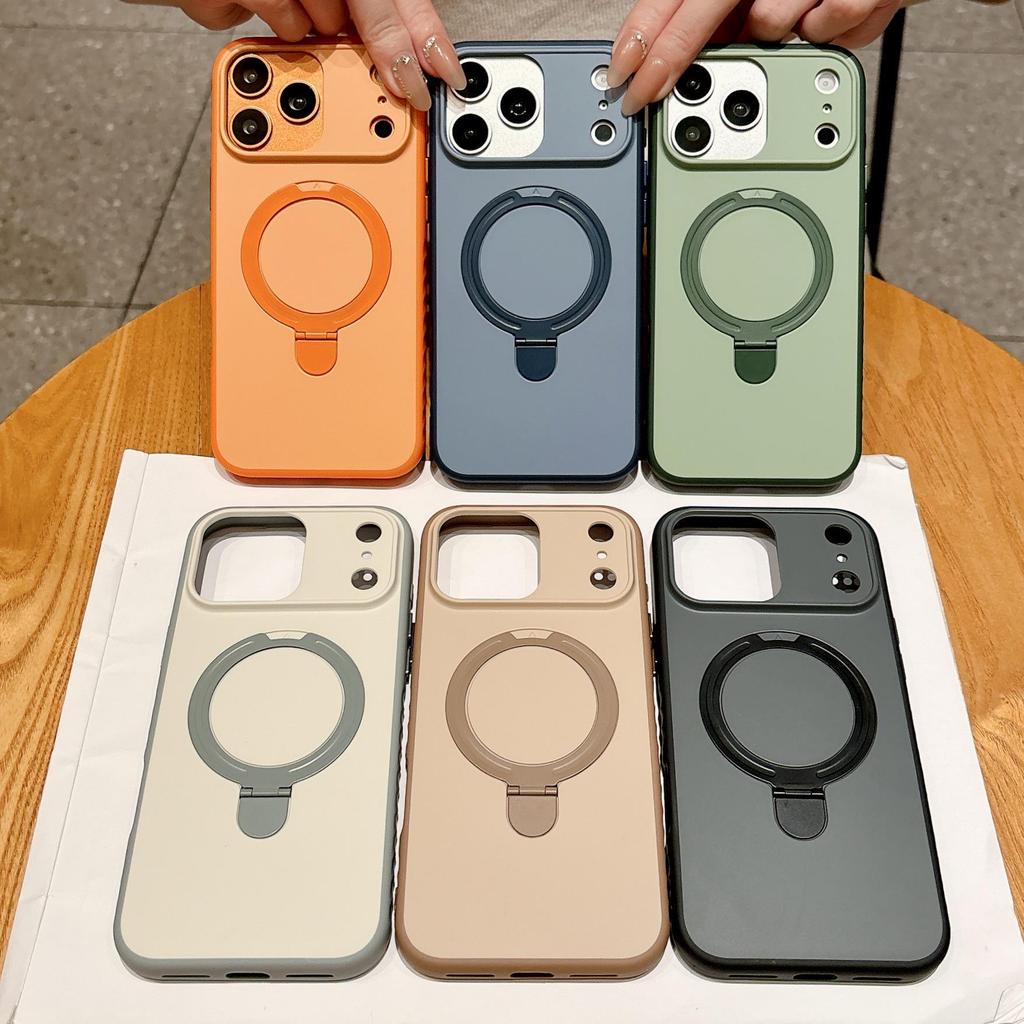 iPhone 17 Pro Max Matte Anti-Slip Magnetic Stand Case - Full Coverage Protective Skin