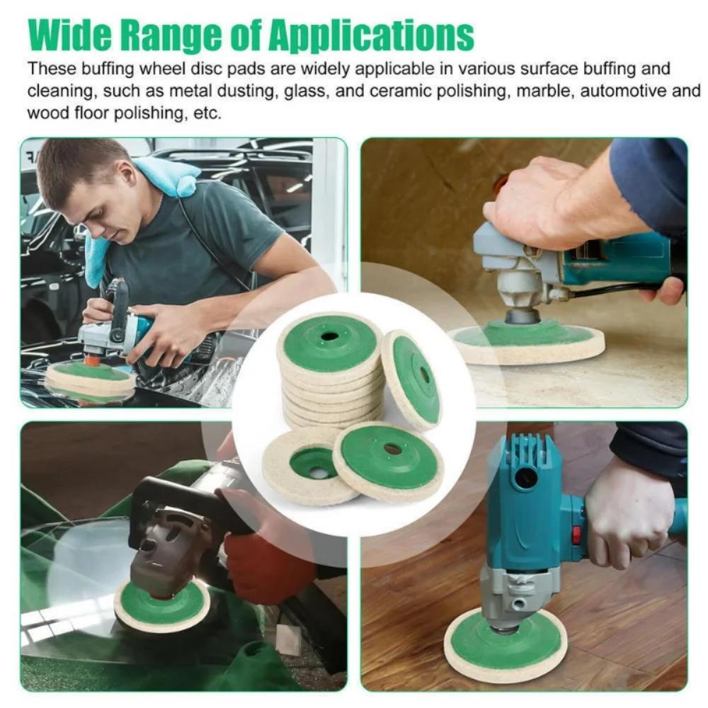 20pcs Wool Polishing Wheel Buffing Pads Angle Grinder Wheel Felt Polishing Disc For Metal Marble Glass Ceramics