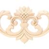  4Pcs Unpainted Wood Carved Applique 30x8cm, Rubber Wood Carving Decal for Garden Fence Furniture Decor, Customizable   Wooden Ornaments for Doors C