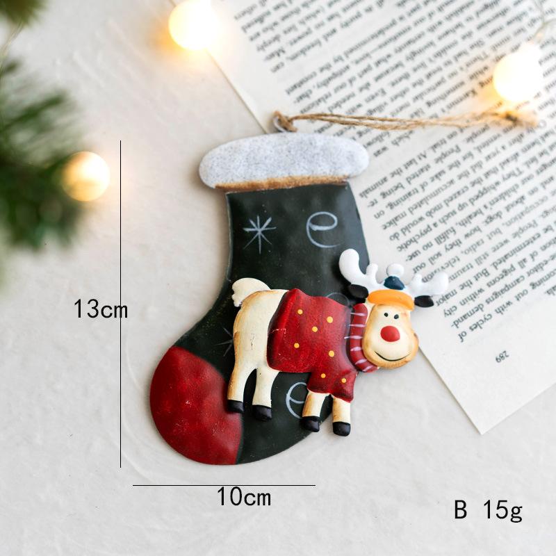 New Arrival boże narodzenie kutego żelaza dzwonek bałwanek łoś wisiorek ozdoba 2023XMAS Home Decor ozdoba choinkowa Natal Navidad