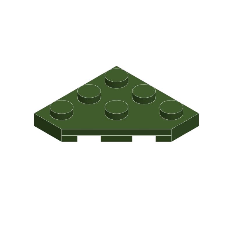 10pcs 2450 Compatible MOC Brick Building Block Set - Plate 3x3 Cut Corner Board DIY Assembly Educational Toy for Kids Gift