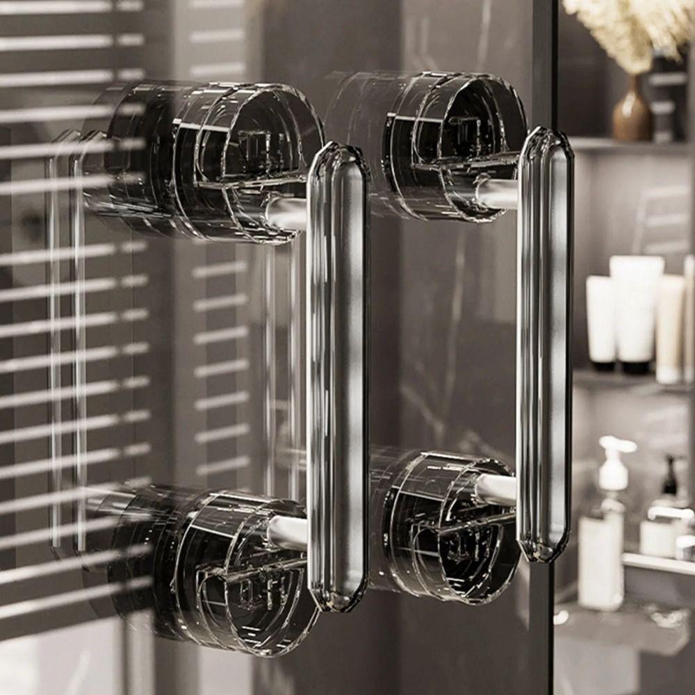 Hole Free Suction Cup Door Handle No Drilling Glass Door Handrail Sliding Door Handle  Shower