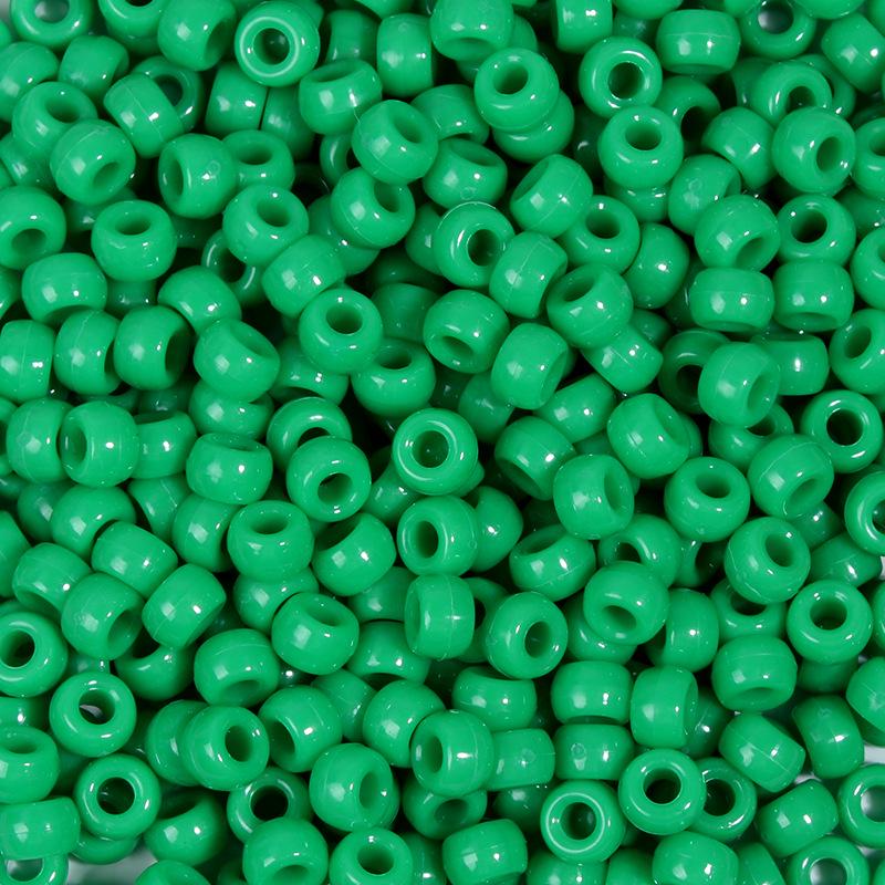 

100 шт. прозорих матових бус з великими отворами - пластикові намиста для поні з кольоровим цибульним порошком для дредів і перук 100 pcs/pack