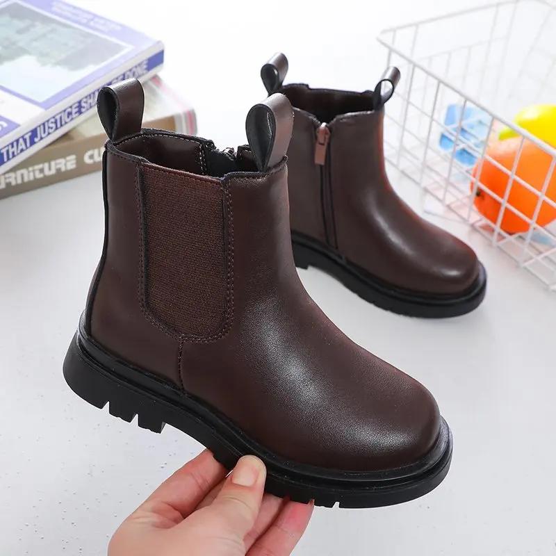 Kids Boots Girls Chelsea Boots Classic Children Ankle Boots Street Popular Ins Hot Autumn Winter Rubber Sole