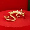 Retro Brass Zodiac Dragon Small Statue Chinese Mythical Beast Figurines New Desktop Ornament