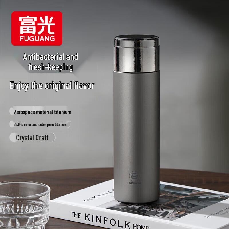 FUGUANG 500ml Pure Titanium Insulated Tea Infuser Mug