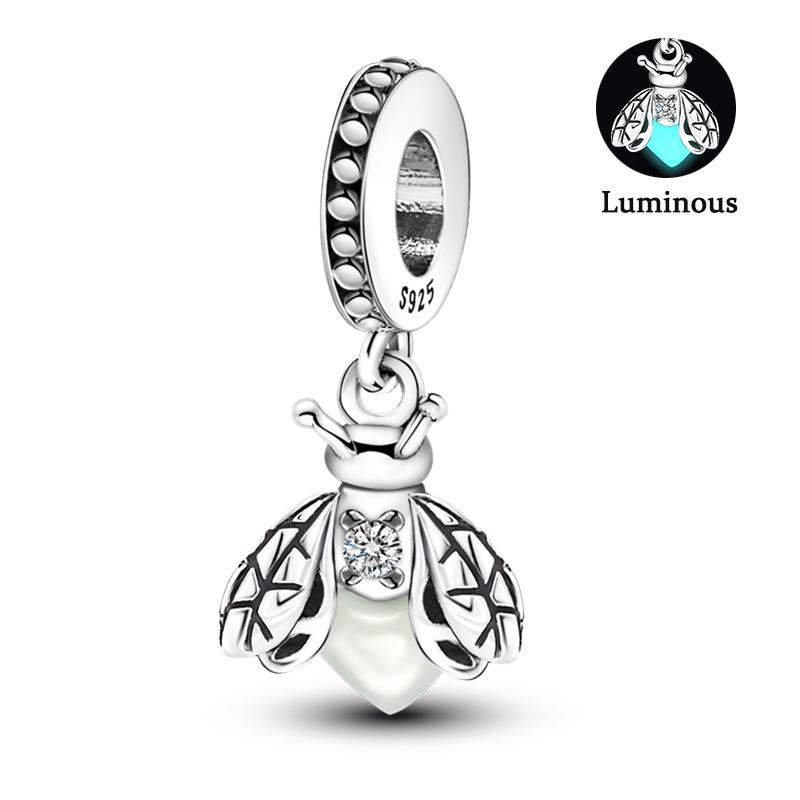 Charm Bead Components Compatible With Pan Copper Metal Firefly Ocean Star Butterfly Glowing Changing Color Trendy Authentic Original Bracelets Do It
