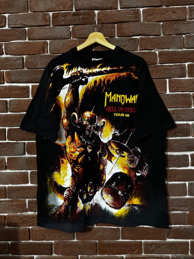 SELTENES VINTAGE MANOWAR 90er Hölle Bühne METAL BAND HEILIGTUM xl Unisex T-Shirt