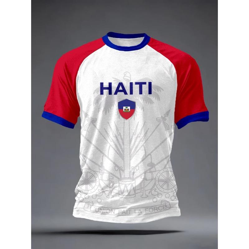 Football Jersey Men's Crew Neck Sportswear with Print Casual & Training Tops Tees