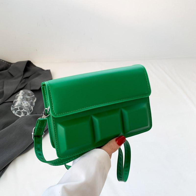 Trendy Casual Shoulder Bag For Women Stylish Simple Square Handbag In Black White Green And More