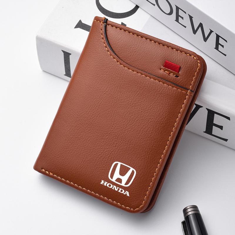 Portafoglio Portacarte d'Identità con Logo Auto Per Honda Civic Fit Jazz Accord Pilot CRV Odyssey Passport City Shuttle HRV Striscia Decorativa FL3
