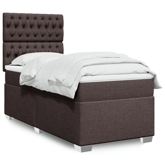 Maison Exclusive - Sommier à lattes de lit avec matelas Marron foncé 90x190 cm
