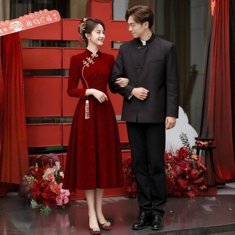 Toast Clothing Bride Wedding New Chinese French Premium Return Banquet Engagement Dress Dress Small Dress