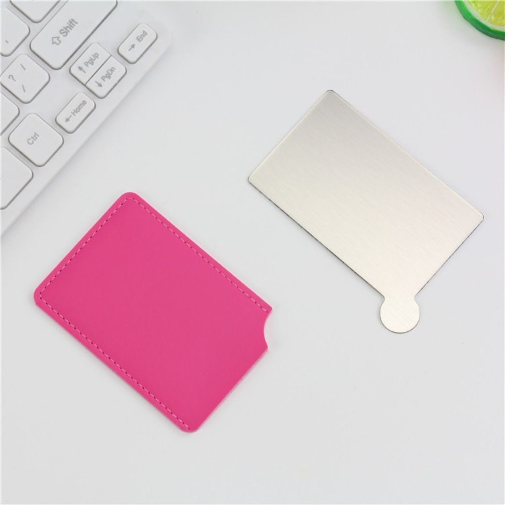 Portable Stainless Steel Cosmetic Mirror Stainless Steel Pocket Make Up Mirror Girl Lady