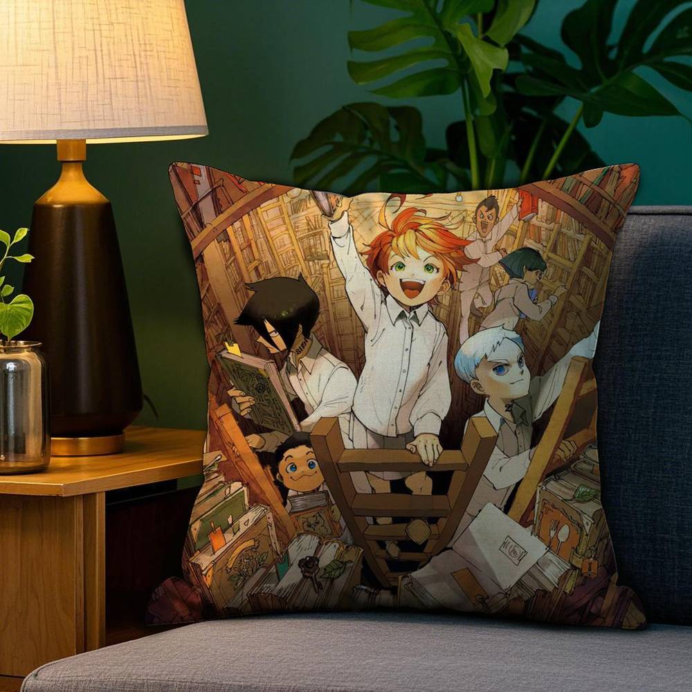 The Promised N-Neverland Pillow Case Plush Linen Soft Double Sided Printed Design Throw Cushion Decorative Home