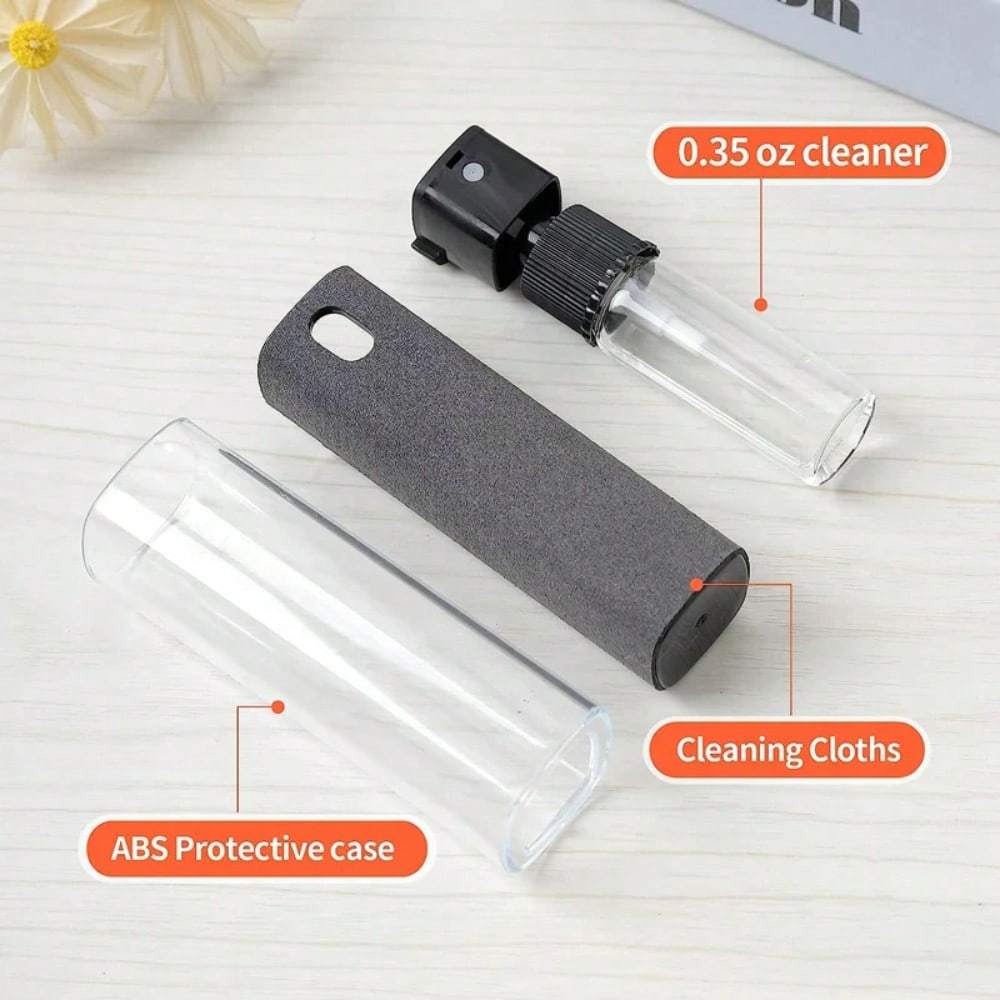 2 In 1 Microfiber Screen Cleaner Spray Bottle Mobile Phone Tablet Computer Microfiber Cloth Cleaning Wipes