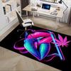 Neon Glow Lippenkunst Stuhlmatte Büroteppich Dekorteppich für Wohnzimmer Schlafzimmer Sofa Geschenk