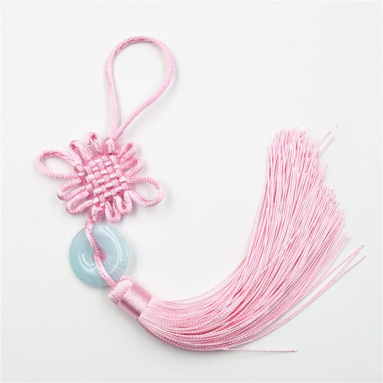 

6 Пластин из мелких кусочков нефрита Китайский узел, Автомобильный кулон в виде китайского узла, Вертикальный кулон-кисточка для уха