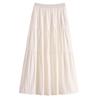 Plus Size Pink Summer A-Line Skirt with Sweet, Slimming Waist-Cinched Layers