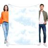 Dreamy Blue Watercolor Cloud Blanket Super Soft Flannel Throw Cozy Lightweight Bed Sofa Living Room Decor Aesthetic Gift