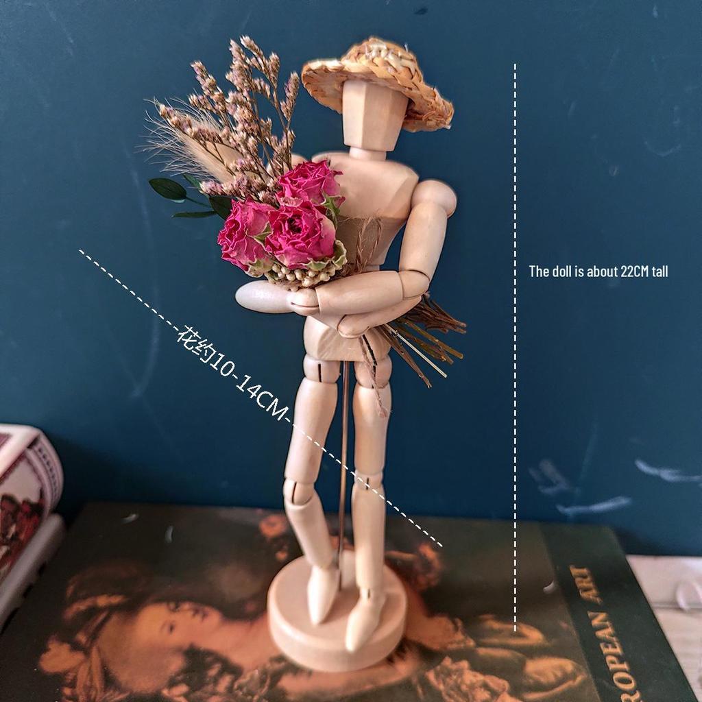 Jointed Wooden Puppet Doll: Handcrafted Human Body Ornament & Decompression Gadget.