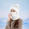 Winter Warm Pullover Hat Scarf Mask Integrated Hat Women's Outdoor Riding Fleece Ear Protection Knitted Wool Hat