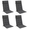 High Back Chair Cushions 4 Pcs Anthracite Oxford Fabric
