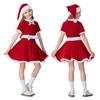 Kids Girls Christmas Xmas Red Dress Belt Hat Sets New Year Party Halloween Role Play Dress Up Cosplay Costume