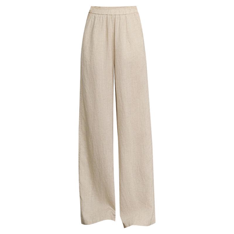 Women's 2026 Fresh Tencel-Linen Wide-Leg Pants: Chic, Versatile, Breathable, Elastic Waist, Slimming, Casual.