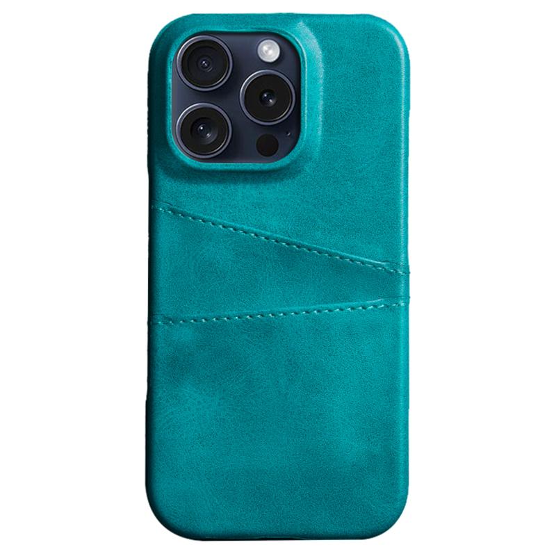 For iPhone 16 Pro Case Dual Card Slots PU Leather+Hard PC Phone Cover