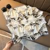 Retro mocha coffee silk scarf double crepe square scarf 111 mulberry silk high-end neck summer new silk scarf