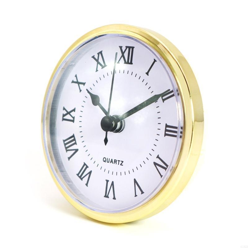 62KD Golden for Rim 90mm Clock Insert Embedded Mini Wall Clock for Head DIY Movement with Roman Number Tools