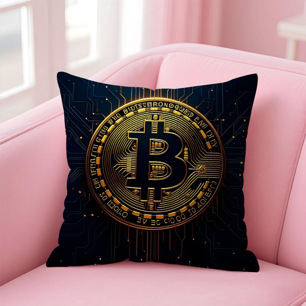 

Модная Наволочка Bitcoin Натуральный Лен Двусторонняя Печать Декоративная Наволочка для Дивана Домашний Декор Подарок 30x30cm