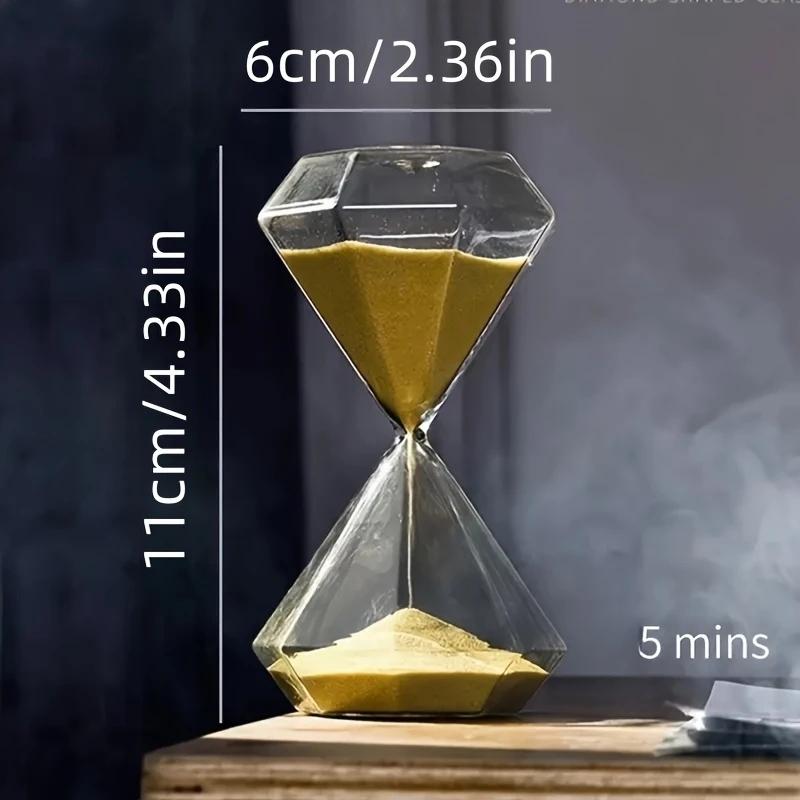 Creative Diamond Shaped Hourglass Timer 5-Minute Indoor Outdoor Multifunctional Decorative Accessories Creative Ornaments Gifts