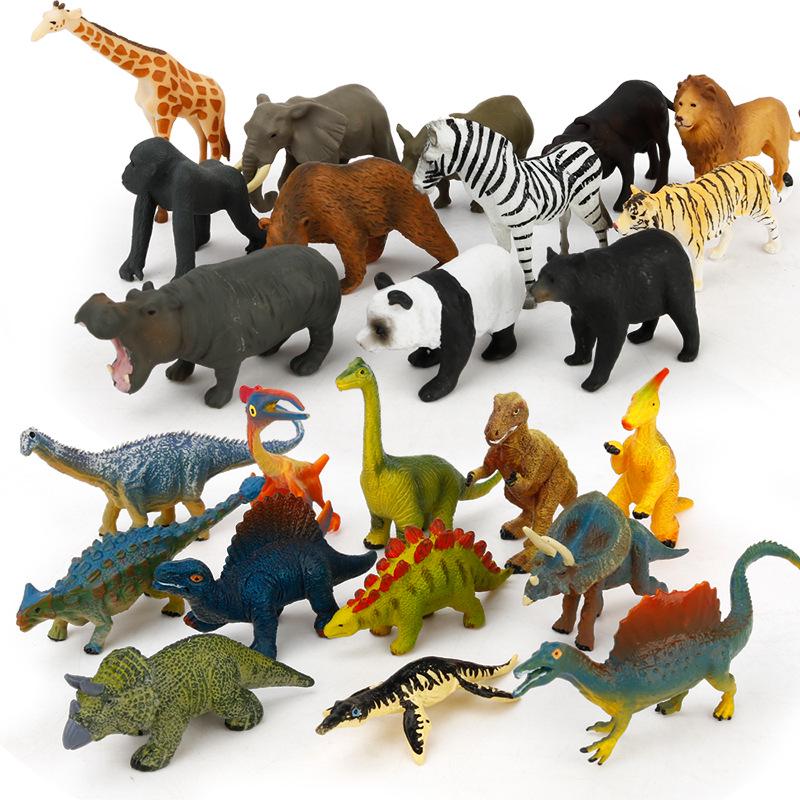 Children's Educational Learning Cards: 12 Types of Hand-Painted Dinosaur and Marine Animal Models